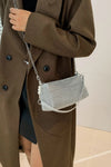 Openwork Crossbody Bag with Removable Strap Silver One Size