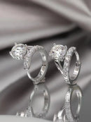 2 Carat Moissanite 925 Sterling Silver Huggie Earrings Silver One Size