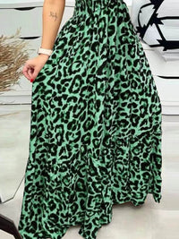 Full Size Leopard Print Spaghetti Strap Maxi Dress Plus Size - Store 42