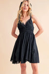 Aemi+Co Lace Detail Mini Cami Dress BLACK