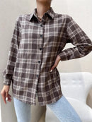 Oversized Plaid Button-Up Shirt