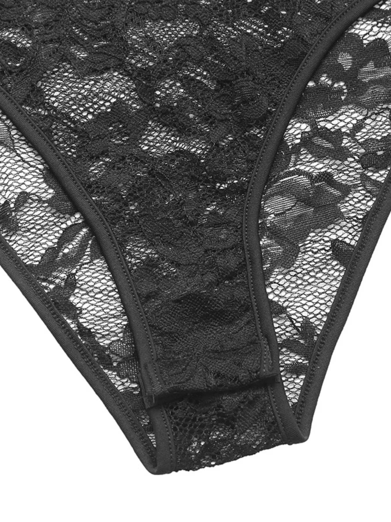 Lace Long Sleeve V-Neck Bodysuit - Store 42