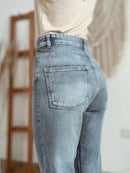 Distressed Ankle-length Straight Jeans