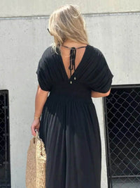 Full Size Deep V-Neck Maxi Dress with Side Slit Plus Size - Store 42