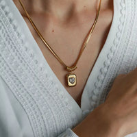 18K Gold-Plated Zircon Heart Necklace