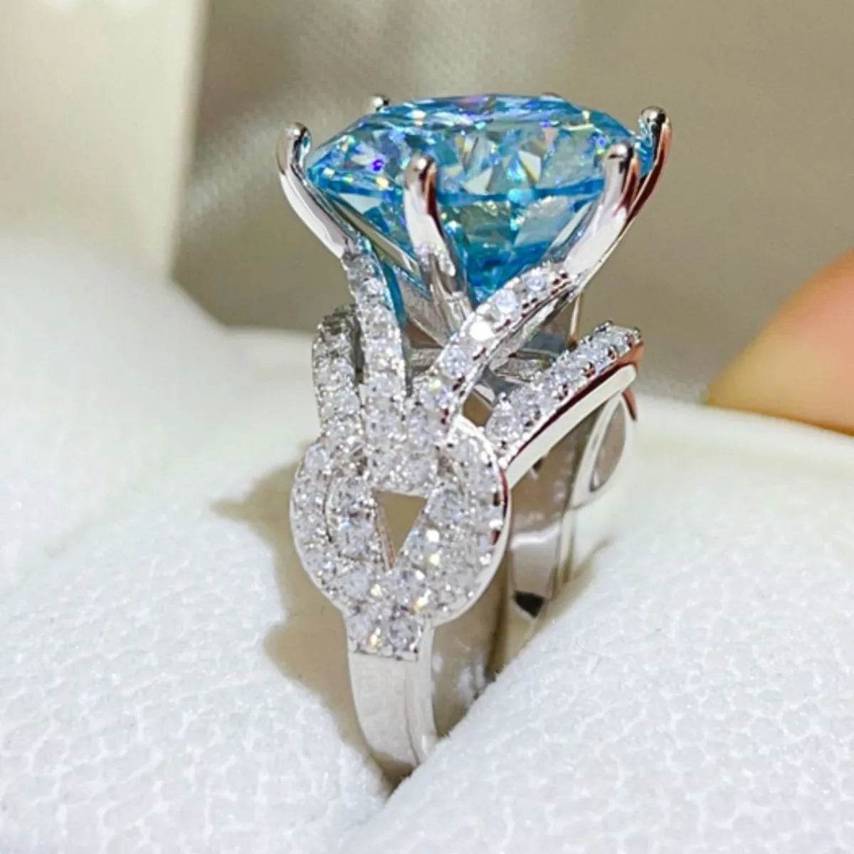 10 Carat Moissanite Ring in 925 Sterling Silver with Certificate, Includes Matching Box