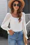 Swiss Dot Flounce Sleeve Square Neck Bodysuit - Store 42