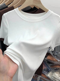 Slightly Stretchy 100% Polyester Crew Neck Short Sleeve T-Shirt for Everyday Comfort - Store 42