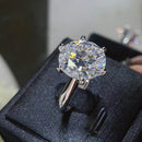 10 Carat Moissanite Ring in 925 Sterling Silver - Elegant Platinum-Plated Design - Store 42