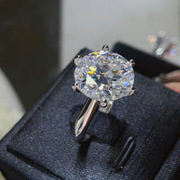 10 Carat Moissanite Ring in 925 Sterling Silver - Elegant Platinum-Plated Design - Store 42