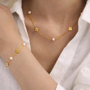 Freshwater Pearl 18K Gold-Plated Flower Necklace