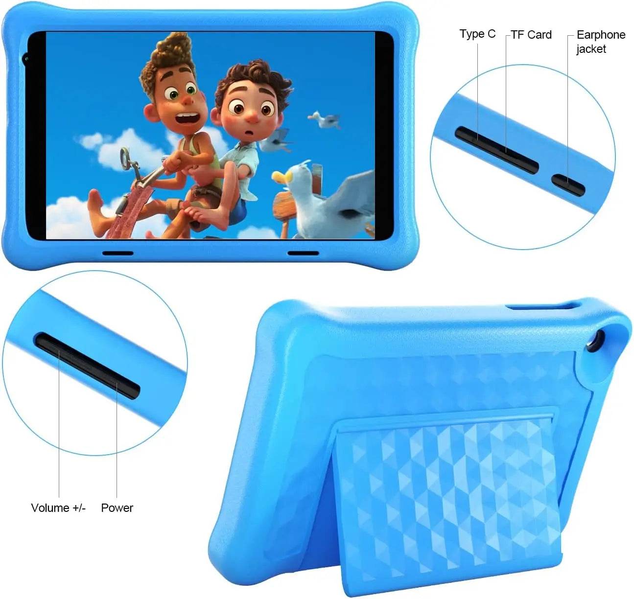 8Inch Kids Tablet Android 11 with Quad-Core 2GB RAM 32GB Storage & Eye-Protection Display