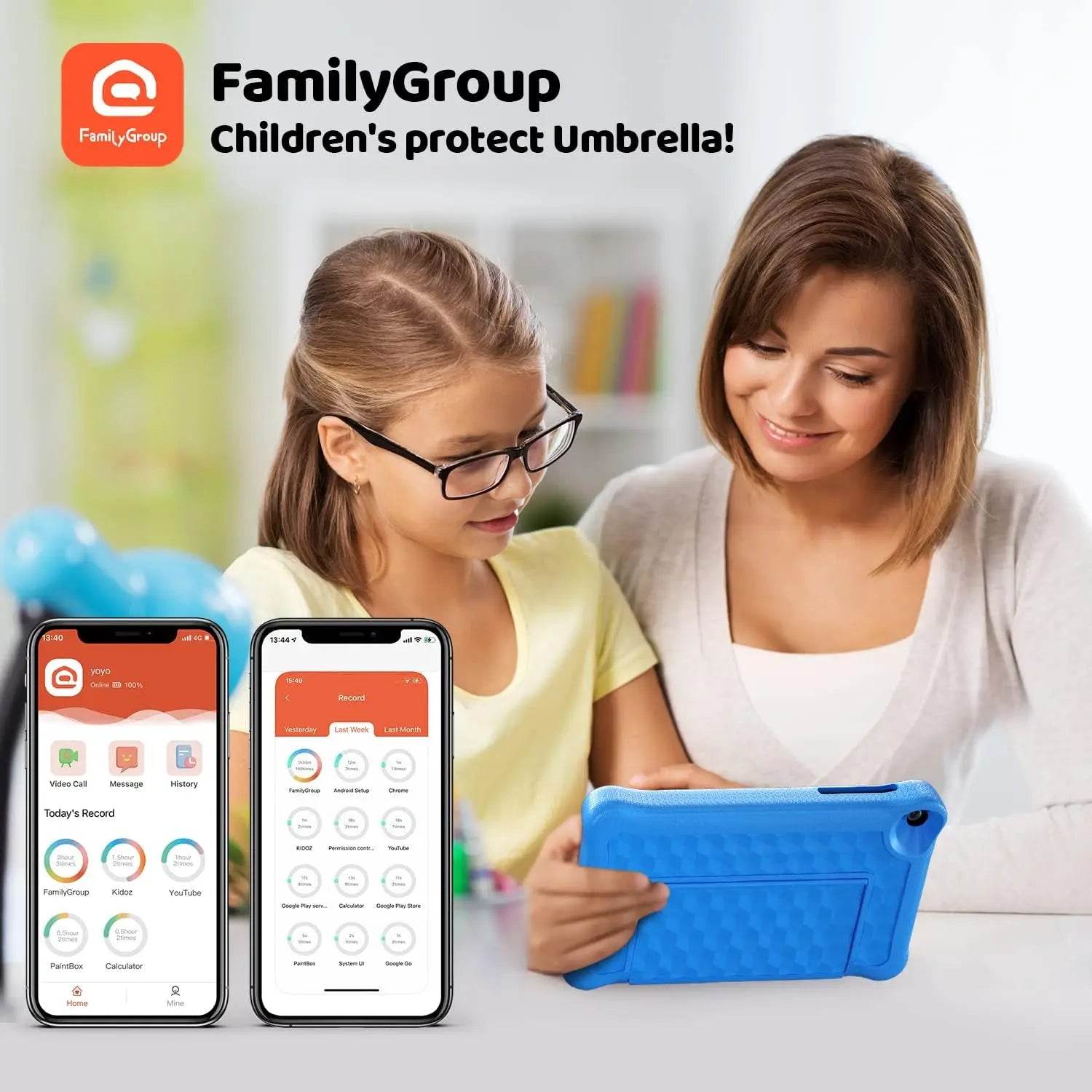 8Inch Kids Tablet Android 11 with Quad-Core 2GB RAM 32GB Storage & Eye-Protection Display