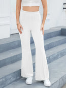 High-Waisted Flare Pants White