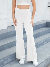 High-Waisted Flare Pants White