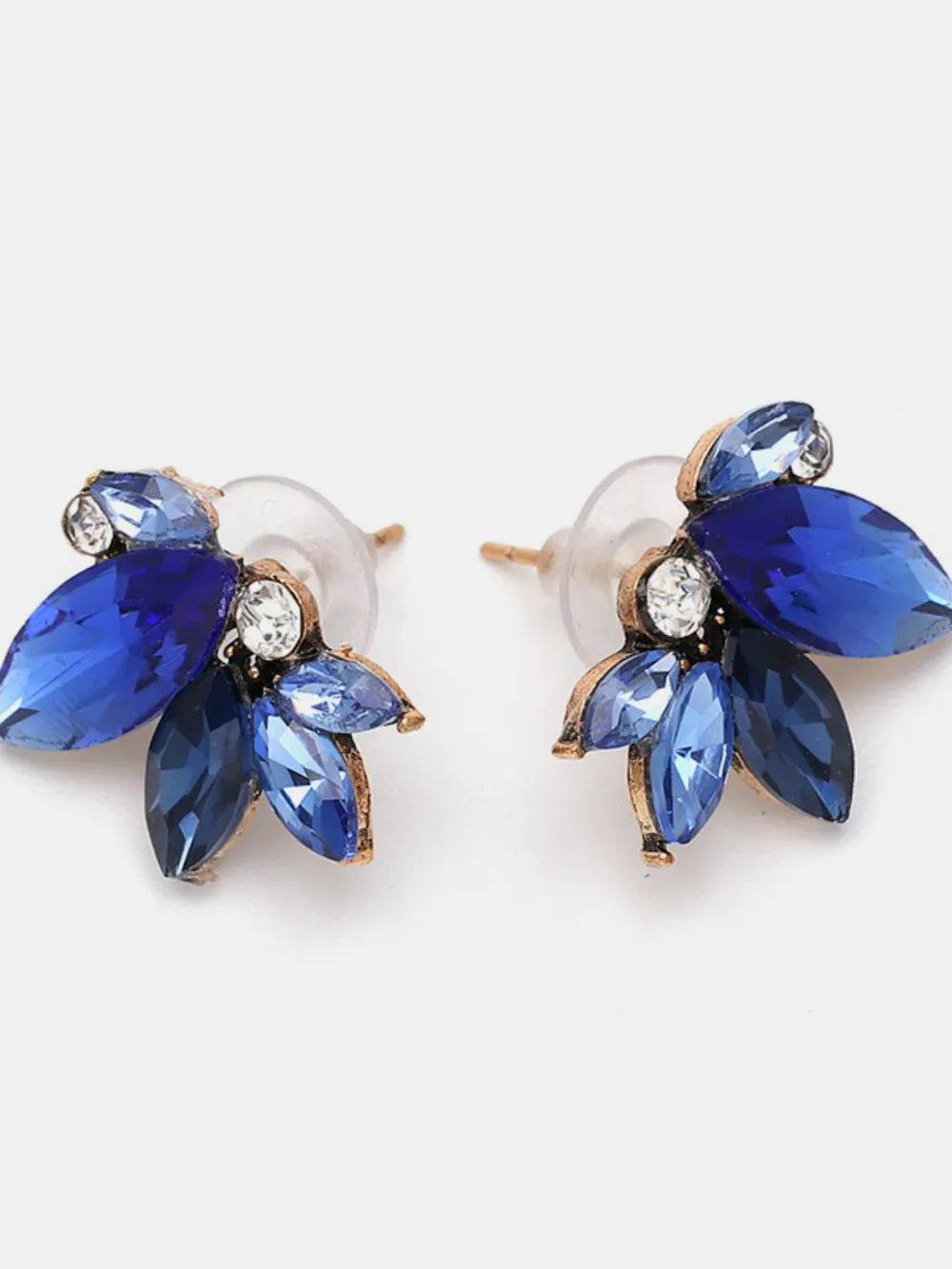 Elegant Alloy Rhinestone Flower Stud Earrings - Imported One Size, Perfect for Any Occasion
