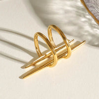 18K Gold-Plated Stainless Steel Asymmetrical Ring - Modern Minimalist Geometric Design - Store 42