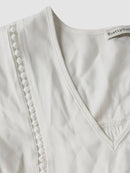 V-Neck Lace Flounce Sleeve Top