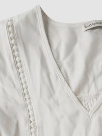 V-Neck Lace Flounce Sleeve Top
