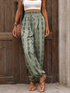 Tied Printed High Waist Pants Sage