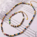Bohemian 2-Piece Jewelry Set with Natural Stone and Freshwater Pearls - Unique Artisan Design - Store 42