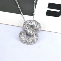 Copper Inlaid Zircon Letter Pendant Necklace Style S One Size