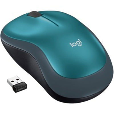 Logitech M185 Wireless Mouse - Smooth Navigation with Dual-Axis Wheel, Blue/Black Design