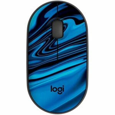 Logitech M340 Wireless Mouse - Stunning Blue Galaxy Design, Ergonomic Comfort