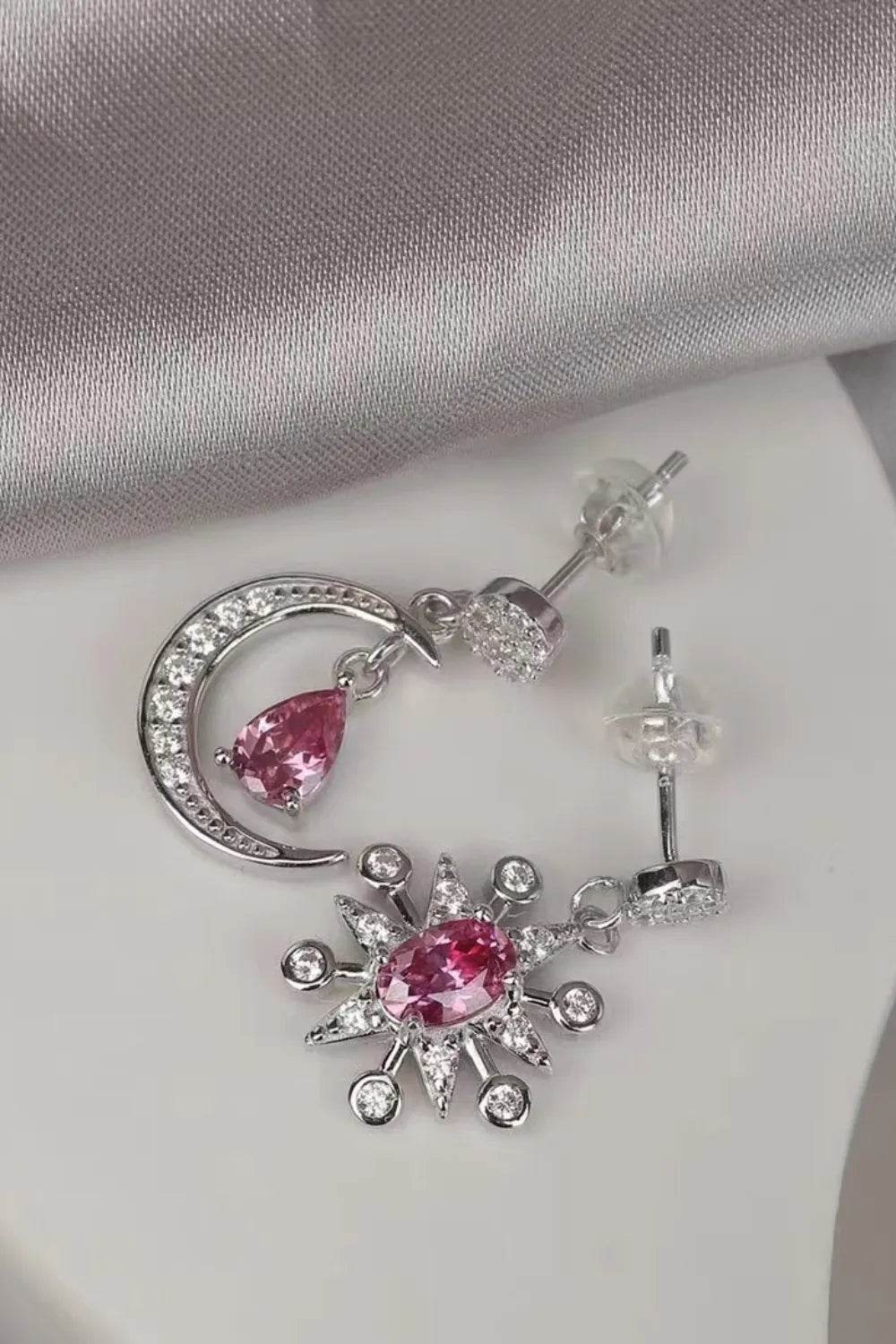 1 Carat Moissanite 925 Sterling Silver Moon & Star Earrings - Store 42