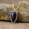 Heart Shaped Labradorite Necklace in Copper with 18K Gold-Plating - 19.7 in Chain - Store 42