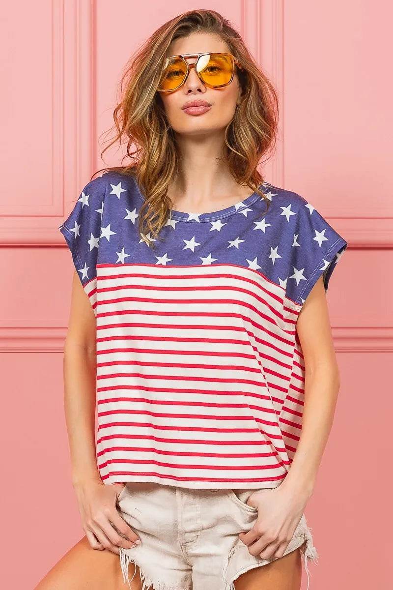 NAVY STAR/RED STRIPE / S