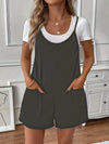 Full Size Scoop Neck Spaghetti Strap Overalls Plus Size Dark Gray