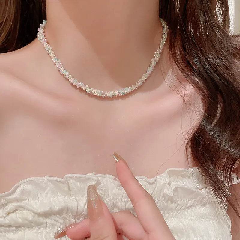 15-Inch Titanium Steel Rice Bead Necklace with 3.3-Inch Extension for Unique Style - Store 42