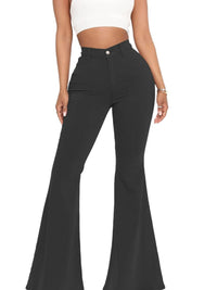 Full Size High-Waisted Raw Hem Flare Jeans Plus Size - Store 42