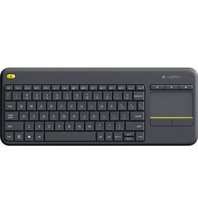 Logitech K400 Plus Wireless Touch Keyboard with Built-In Touchpad for TV-Connected PCs, Black