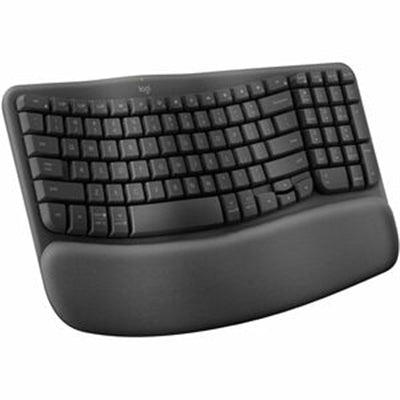 Logitech Wireless Wave Keys Graphite Keyboard - Ergonomic Design for Comfort and Efficiency