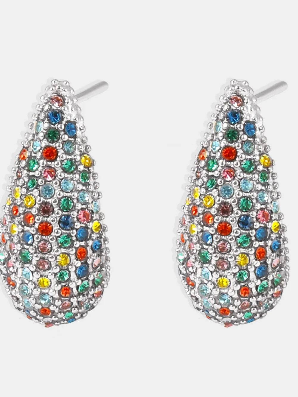 Elegant 18K Gold-Plated Stainless Steel Teardrop Earrings with Zircon Inlay - Store 42