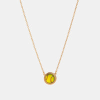 Sporty Element Resin Necklace Green Baseball Gold One Size