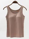 Full Size Wide Strap Modal Tank with Bra Mocha