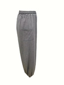 Drawstring Wide Leg Pants with Pockets