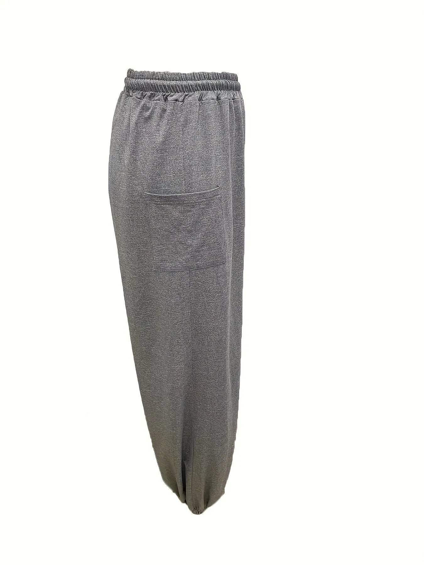 Drawstring Wide Leg Pants with Pockets