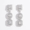 925 Sterling Silver Inlaid Zircon Earrings Silver One Size