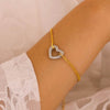 18K Gold-Plated Heart Bracelet with Extension Chain - Stylish and Durable Jewelry Accessory - Store 42