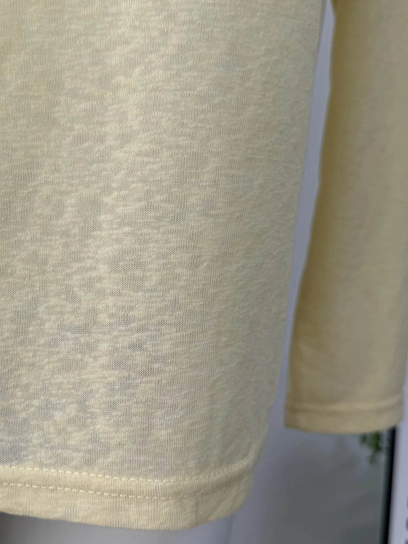 Slightly Stretchy Knotted Long Sleeve T-Shirt in Sheer 100% Polyester - Trendy Basic Style - Store 42