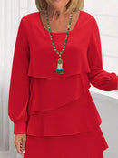 Full Size Layered Long Sleeve Mini Dress Plus Size - Store 42