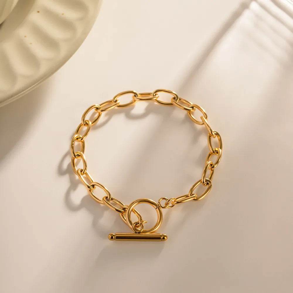 18K Gold-Plated Stainless Steel Toggle Chain Bracelet - Store 42