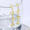 18K Gold-Plated Alloy Butterfly Earrings Gold onesize
