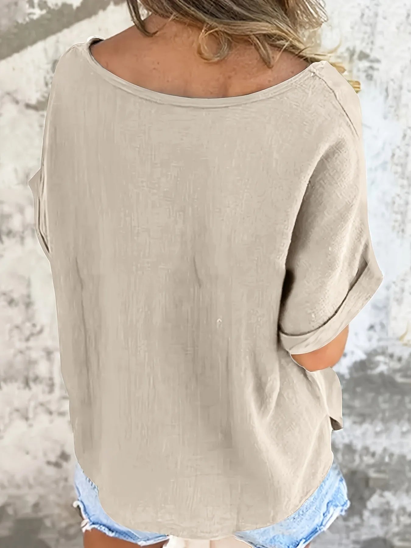 Trendsi Oversized Boat Neck Short Sleeve Top in 95% Polyester & 5% Spandex - Comfortable Casual Style