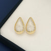 18K Gold-Plated Zircon Teardrop Earring White One Size