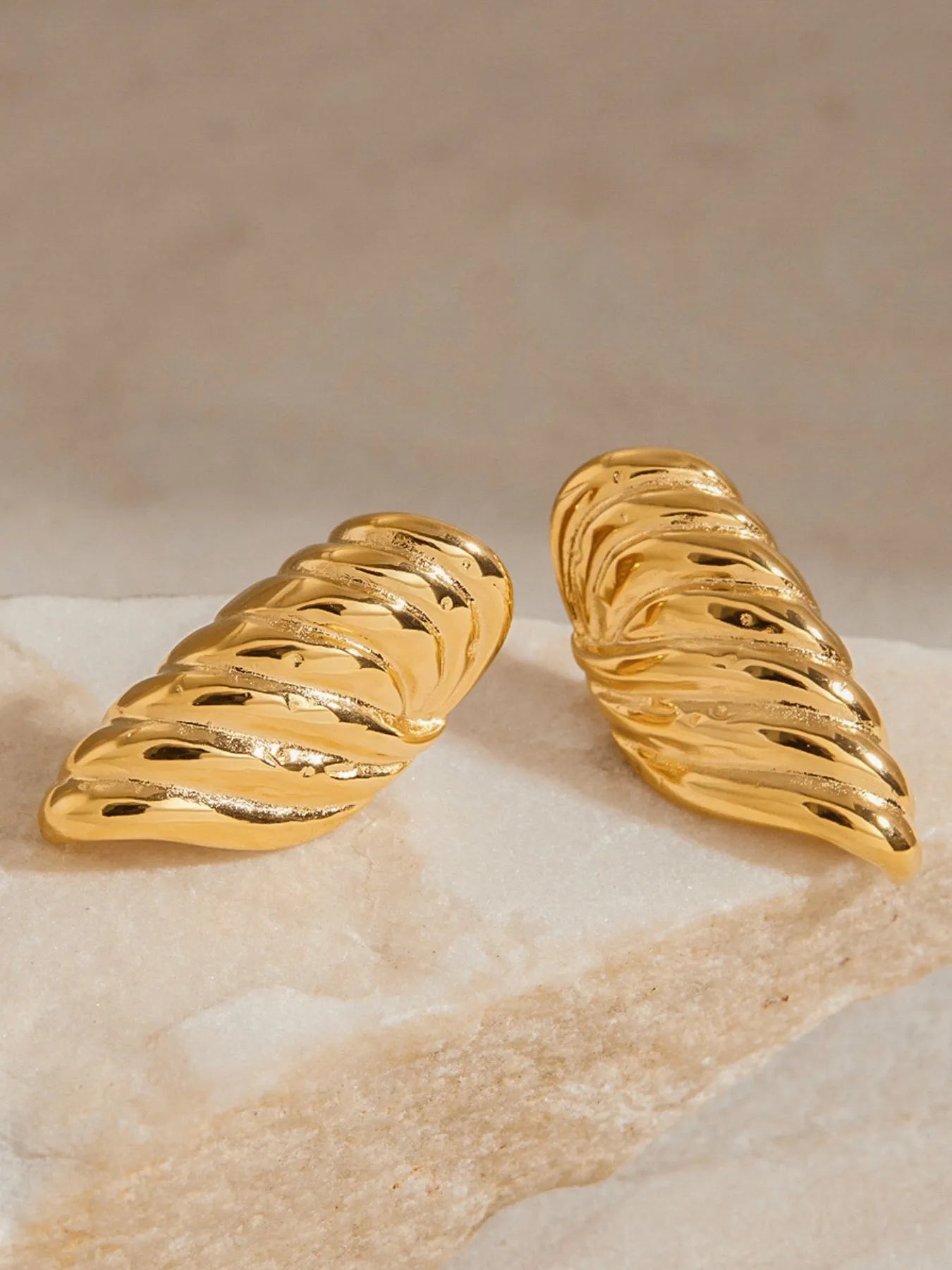 18K Gold-Plated Angel Wing Stud Earrings